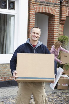 Local moving truck helping with property access and loading in Streatham