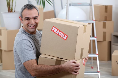 Packed boxes and student belongings prepared for relocation