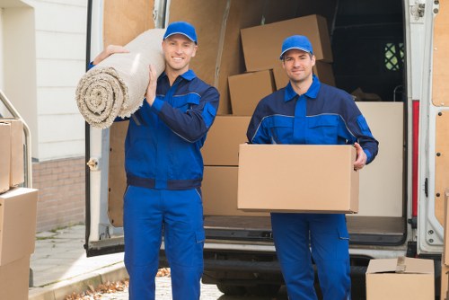Streatham moving team sorting reusable and recyclable household items