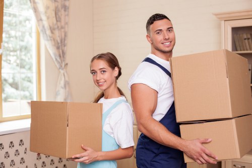 Furniture and boxes prepared for a Streatham house removal