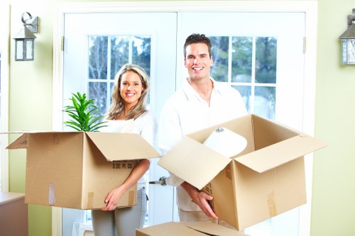 Fragile household items carefully packed for relocation